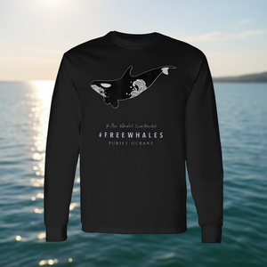 T-shirt à manches longues Orca Killer Whale, écologique, unisexe, col rond, en coton, vêtements promotionnels - Product Image 3
