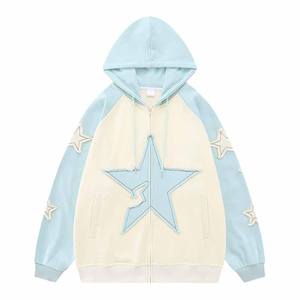 Sweats à capuche décontractés de style streetwear brodés, fermeture éclair, style à capuche unisexe - Product Image 5