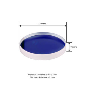 Lente de fibra óptica Raysoar, lente protectora óptica láser D34 T5.0mm, sílice fundida para máquina de corte por láser de fibra Industrial <span class=keywords><strong>Trumpf</strong></span> - Product Image 1