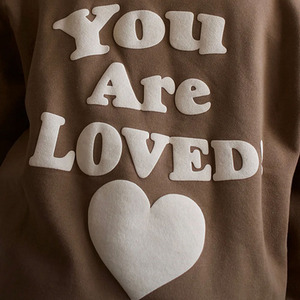 เสื้อฮู้ดพิมพ์ลายใส่ได้ทั้งชายและหญิงเสื้อมีฮู้ดพิมพ์ลายโอเวอร์ไซส์ทำจากโรงงานสีน้ำตาลเทอร์รี่ฝรั่งเศส - Product Image 2