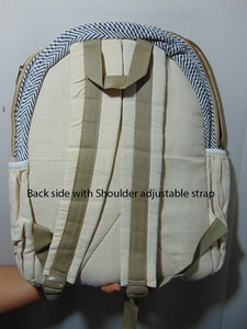 Nouveau Design bohème à la mode Jute chanvre sac à dos géométrique écologique Handloom tissu ordinateur portable partition fermeture à glissière pour - Product Image 3