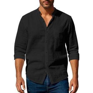Custom Stand <b>Collar</b> Breathable Casual <b>Shirts</b> New 100% Organic Cotton <b>Men's</b> <b>Shirts</b> <b>High</b> Quality Stylish Long Sleeves <b>Shirts</b> - Product Image 5
