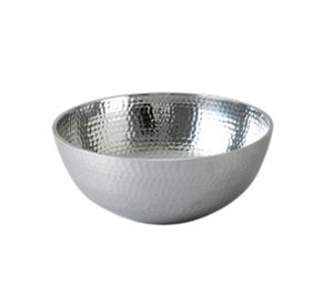 Tazón para servir de Metal plateado de diseño atractivo, tazón de comida de Metal de calidad creativa, vajilla de cocina para el hogar para servir alimentos - Product Image 1