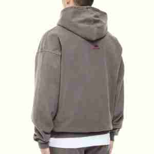 New Style Acid Washed Streetwear Vintage Zip Hoodie High Quality Men's 100% Cotton Eco-Friendly Quick Dry Drop Shoulder Hoodie - Product Image 3