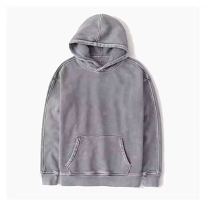 Sweat à capuche en polaire d'hiver brodé de haute qualité 2025, lavé à l'acide, pour hommes, séchage rapide, 100% coton, léger, respirant, streetwear - Product Image 2
