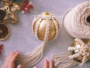 Fabrication indienne d'ornements de noël en macramé, fournisseur en vrac et fabrication par réfractex inde fabriqué en inde pour la meilleure qualité - Product Image 4