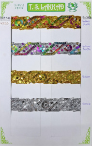 Dentelle en filet métallique en polyester/coton doux, broderie de séquence, strass, toucher lisse, vêtements de mariée, décoration de lehenga, export en vrac - Product Image 3