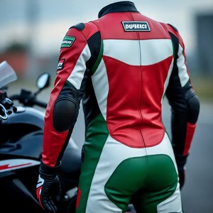 Combinaison de course en cuir pour moto, dimensionnement et design personnalisés, coloration complète, armure certifiée CE, doublure de ventilation, curseurs externes - Product Image 6