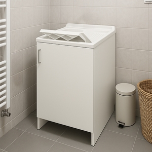 Armadio a porta singola in resina bianca per lavanderia 45x50x85 asse lavaggio lavandino per bagno categoria di prodotto - Product Image 5