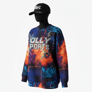 Sudadera de Sublimación para Mujer, Poliéster Premium GSM, Impresión Completa, Azul Naranja, Suave, con Logotipo Personalizado - Product Image 4