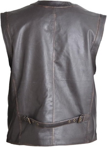 2025 Chaleco de cuero sin mangas de lona ecológico para hombre, ropa de calle de estilo informal, ropa exterior de invierno a prueba de viento, precio al por mayor - Product Image 3
