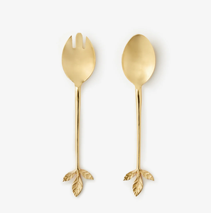 2 Pieces Salad Servers Salad <b>Spoon</b> Fork Stainless Steel Serving Utensils for Mixing Tossing with Wood Handle Hot Selling - Product Image 6