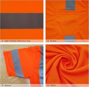 Camisas de Trabajo Reflectantes para Hombre de Alta Demanda con Bolsillo Delantero para Seguridad y Protección - Product Image 3