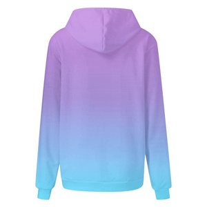 Blusa de manga larga con bolsillo estampado a la moda para mujer, blusas informales, sudaderas con capucha con botones, diseño personalizado - Product Image 3