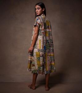 Vestido de Verano Indio hecho a mano para mujer, ropa de fiesta corta elegante, estampado Floral, algodón, dulce, Natural, perfecto, regalo de novia tejido - Product Image 4