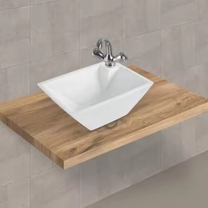 Lavabo de mesa redondo pequeño Lavabo de cerámica Nuevo diseño Lavabo de baño de encimera blanco elegante - Product Image 2