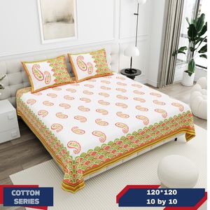 2026 Combo Set Quality Queen King Size Egyptian Cotton Blend King Bedsheet with 2 Pillow <b>Covers</b> Soft, Durable & Elegant - Product Image 1