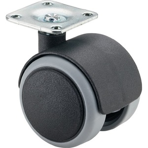 Caster <b>Wheels</b> 40 Mm Twin <b>Plastic</b> Caster 30 Kg Load Capacity Polyamide BS with Mounting Plate - Product Image 1