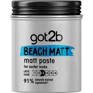 Pâte coiffante pour cheveux Got2b 100 ml Beach Matt pour hommes, tenue moyenne, sans collant, texture mate, produit coiffant - Product Image 1