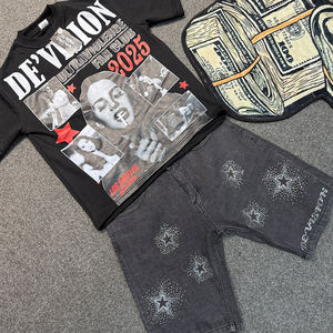 ชุดเสื้อยืดและกางเกงขาสั้นสำหรับผู้ชายชุดเสื้อผ้าสองชิ้นสำหรับผู้ใหญ่ชุดเล่นกีฬาฤดูร้อนออกแบบโลโก้ได้ตามต้องการ - Product Image 5