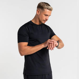 T-shirt en coton avec logo personnalisé T-shirt brillant de qualité supérieure pour hommes Concevez vos propres vêtements d'entraînement T-shirt en coton vierge pour hommes - Product Image 1
