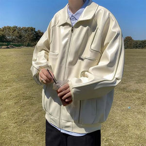 Wholesale New Men's Fashion <b>Real</b> <b>Leather</b> <b>Jacket</b> Canvas Fabric Stylish Design for Men - Product Image 5