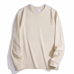 2025 <b>Men's</b> Long Sleeve Gym <b>T</b>-<b>Shirt</b> Breathable 100% Cotton Casual Style Full Sleeve <b>Curved</b> <b>Hem</b> Customizable O-Neck Design for - Product Image 3