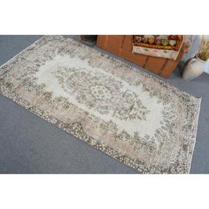 Tapis d'appoint vintage 3,6x6,6 pi (111x202 cm), tapis turc blanc à motifs floraux - Product Image 3