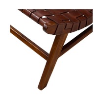 Canapé d'angle modulaire inclinable en bois d'acacia et cuir, design français moderne et luxueux, éponge écologique gonflable