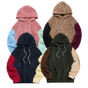 Sudadera con capucha de lana con manga de Sherpa con logotipo personalizado OEM, Sudadera con capucha peluda de varios colores personalizada, sudaderas con forro de Sherpa unisex - Product Image 1