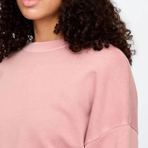 Latest Design Womens Fleece <b>Crewneck</b> Sweatshirt Soft Cotton Blend Pullover Casual Winter Warm Long Sleeve Top For Ladies - Product Image 2