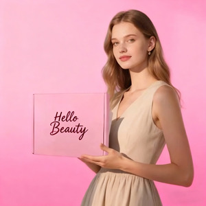 Оптовая продажа, почтовые коробки Hello Beauty, золотые подарочные коробки для косметических париков, розовые коробки для малого бизнеса - Product Image 2