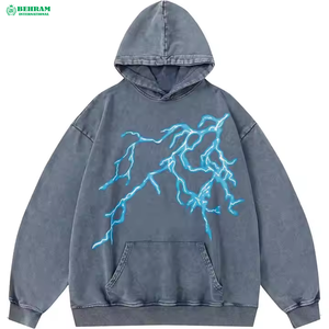 Sweat-shirts à capuche unisexes en coton French Terry 500 GSM de haute qualité, épais, pour l'hiver, en molleton délavé à l'acide, imprimés numériquement, séchage rapide - Product Image 3
