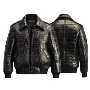 Chaqueta Bomber de Cuero con Diseño de Piel de Serpiente, Color Personalizado, Envío Inmediato, Cuello Alto, Resistente al Viento, Ecológica, de Lujo, Estilo Vintage para Hombre - Product Image 5