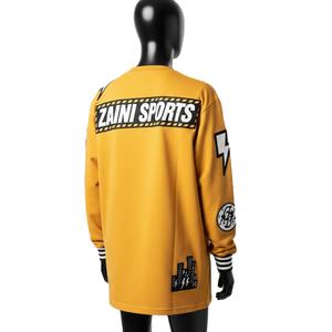 Camiseta Larga sin Mangas para Mujer, Algodón Jersey Grueso GSM, Color Mostaza, Estampado Gráfico, Logotipo con Parche, Estilo Urbano - Product Image 5