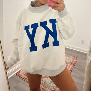 Vente en gros usine – Pulls décontractés pour femmes à col montant uni, 100 % coton, personnalisables avec logo, légers, respirants, pour l'hiver, à bas prix et faible MOQ (OEM) - Product Image 4