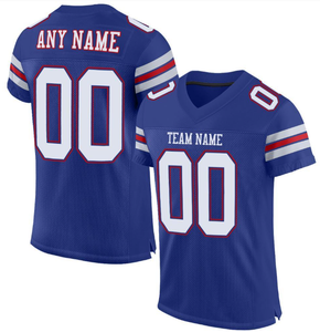 Maillot de football américain personnalisé avec logo, impression par sublimation, nom/numéro d'équipe, respirant, col en V, 100% polyester, taille personnalisée - Product Image 1