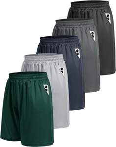 Short de gymnastique athlétique pour homme Short d'entraînement de basket-ball noir à séchage rapide avec poches avant Vêtements de sport décontractés écologiques - Product Image 1