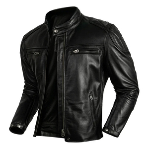 Chaqueta de cuero auténtica 100% de alta calidad para hombre, logotipo personalizado, diseño elegante, transpirable, impermeable, a prueba de viento, chaqueta de moto - Product Image 3
