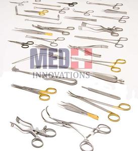 Med Innovations 78 PCs Juego de instrumentos de Cirugía General Fuente de alimentación manual de acero inoxidable - Product Image 1