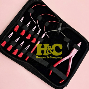 Nouveau Kit d'Outils pour Extensions de Cheveux Ombrés Orange : Pince, Ciseaux, Aiguilles, Pochette, Mini Kit d'Outils Capillaires en Acier Inoxydable avec Clip à Bande et Boucle Logo - Product Image 5