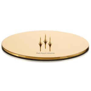 Plateau rond en aluminium au design unique pour bougie pilier, décoration lumineuse de Noël pour la maison, plateau à bougie argenté pour table - Product Image 4