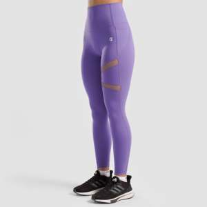 Pantalones de Yoga con Estampado Morado Empower, Cintura Alta y Transpirables, Talla XL, Leggings de Spandex y Nailon con Logotipo en la Cintura, Estilo Casual para Gimnasio - Product Image 1