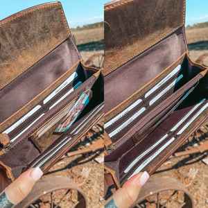 Cartera y Bolso Bandolera de Cuero Genuino Estilo Occidental, Ecológico, Hecho a Mano, con Cierre de Cremallera, Estilo Otoñal, Alta Calidad, Precio al por Mayor - Product Image 3