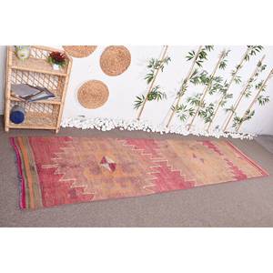Alfombra de Yute Kilim Vintage, Rojo Naranja, Patchwork Tradicional, Ecológica, Pelo Medio, 2.9 x 10.6 pies, Decoración Cálida y Acogedora para el Hogar, Látex - Product Image 3