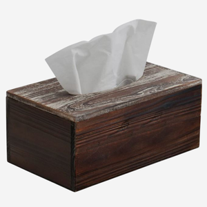 Boîte de rangement de mouchoirs décoratifs fantaisie Porte-mouchoirs en bois de ronce fabriqué à la main avec boucles en cuir décoratives pour salon et bureau - Product Image 6