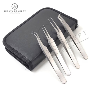 Pinzas de pestañas de acero inoxidable acabado mate alta calidad venta al por mayor servicio OEM mejor proveedor por Beauty Concept International - Product Image 2