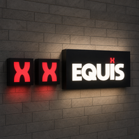 Enseigne publicitaire lumineuse personnalisée en acier inoxydable ultra-épais 4500K DC12V avec face en acrylique filmé pour intérieur, enseignes commerciales avec logo