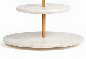 Hot Selling Round Marble Stone with Metal Handle <b>Cake</b> and Dessert Stand <b>Cake</b> <b>Tools</b> Creative Modern <b>Cake</b> & Pastries Stand - Product Image 3