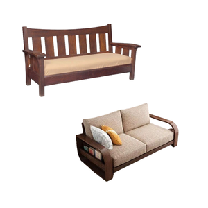 Ensemble de canapés modulables en cuir 1 2 3 places au design luxueux meubles de salon en bois de forme moderne classique - Product Image 3